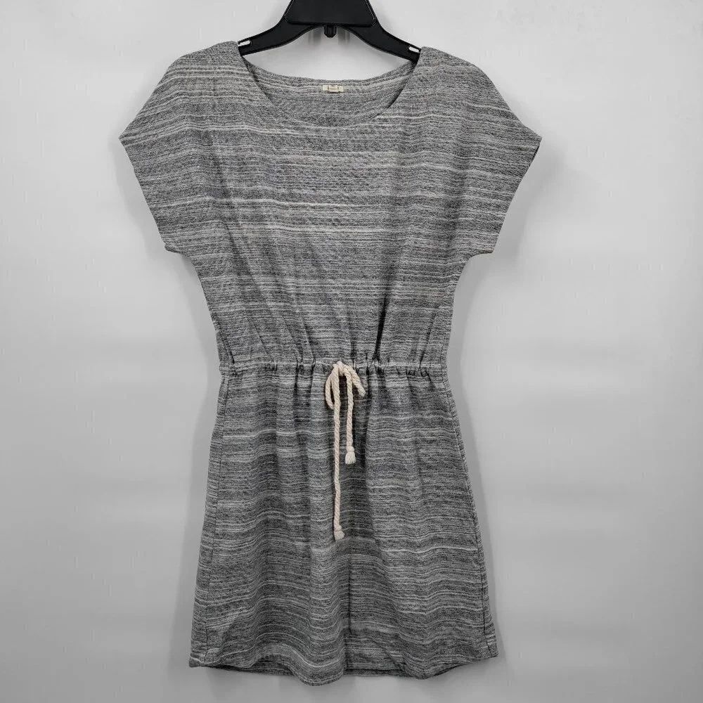 J.Crew Cotton Short Sleeve Drawstring Waist Mini Dress Size XS Women Gray